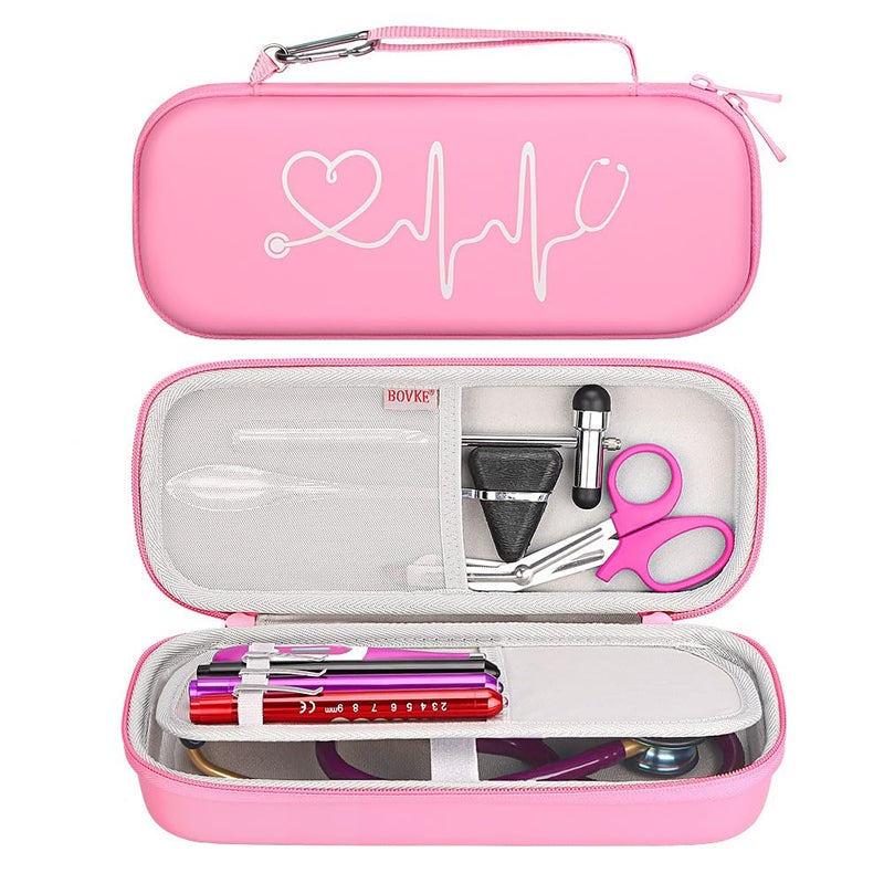 BOVKE Stethoscope Case for 3M Littmann Classic III Monitoring/Lightweight II S.E/Cardiology IV Diagnostic/MDF Acoustica Stethoscopes, Mesh Pocket for Doctor & Nurse Accessories, Pearl Pink - Image 1